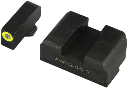 AmeriGlo GL611 Glock XL Tall Tritium Sight Set - LumiGreen Outline Front / Black Rear