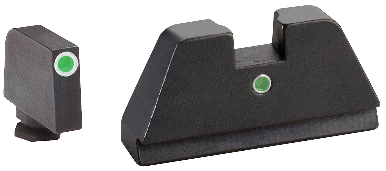 AmeriGlo GL191 Glock XL Tall Tritium Sight Set - White Outline Front / Green Tritium Rear