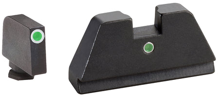 AmeriGlo GL191 Glock XL Tall Tritium Sight Set - White Outline Front / Green Tritium Rear