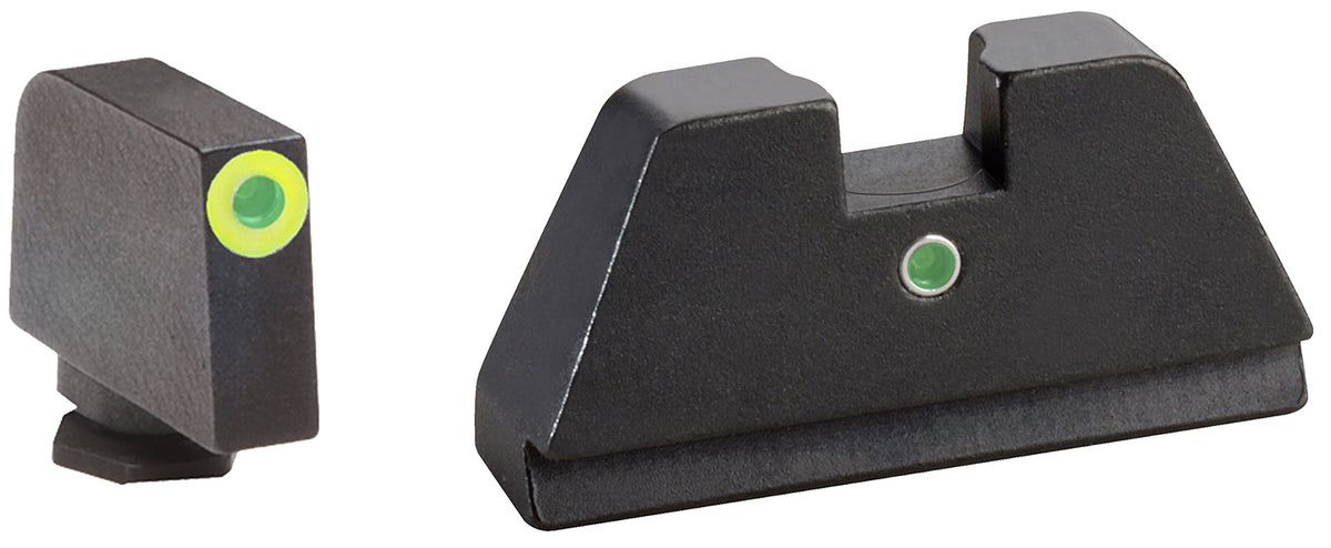 AmeriGlo GL391 Glock XL Tall Tritium Sight Set - LumiGreen Outline Front / Green Tritium Rear