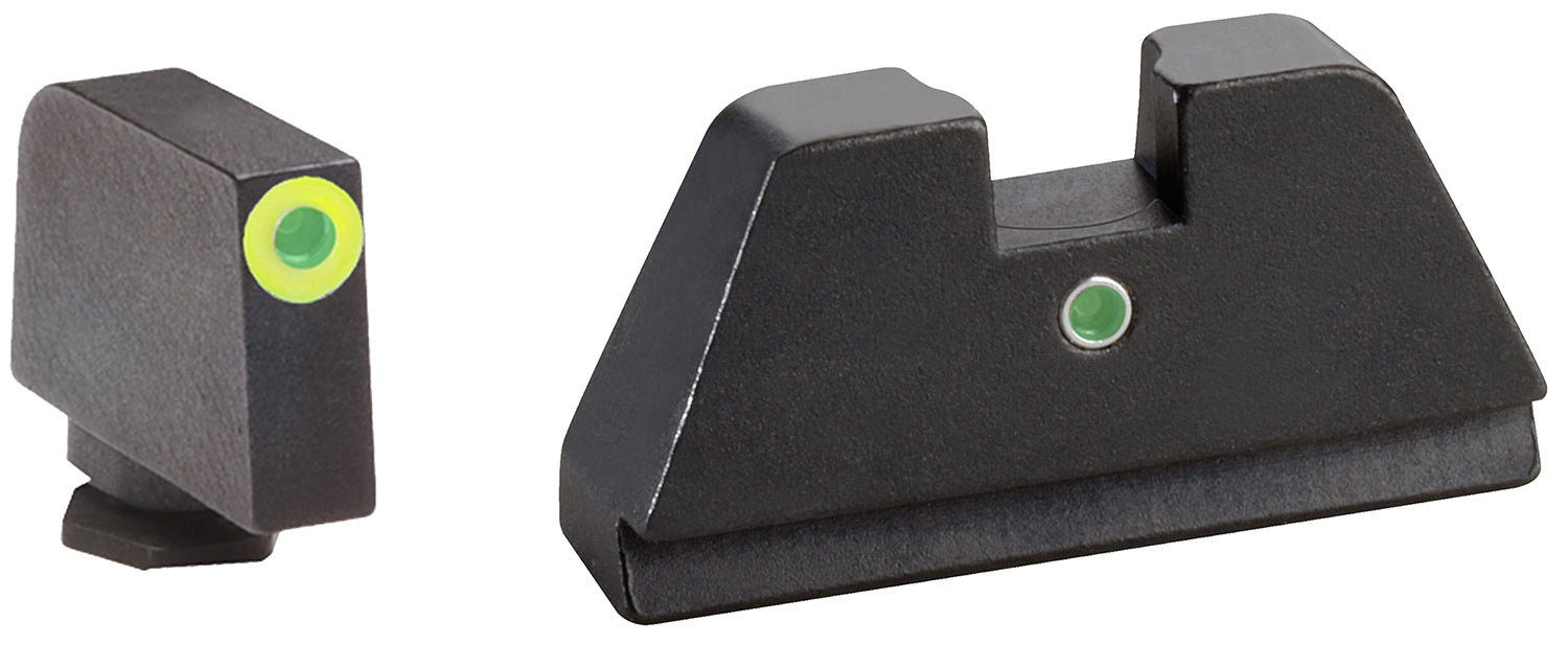 AmeriGlo GL391 Glock XL Tall Tritium Sight Set - LumiGreen Outline Front / Green Tritium Rear