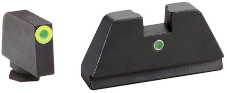 AmeriGlo GL391 Glock XL Tall Tritium Sight Set - LumiGreen Outline Front / Green Tritium Rear