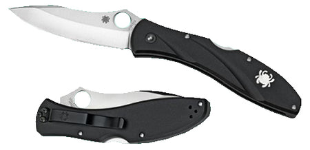 Spyderco C66PBK3 Centofante 3 3.14" Plain Drop Point VG-10 SS Blade Black FRN Handle with Pocket Clip