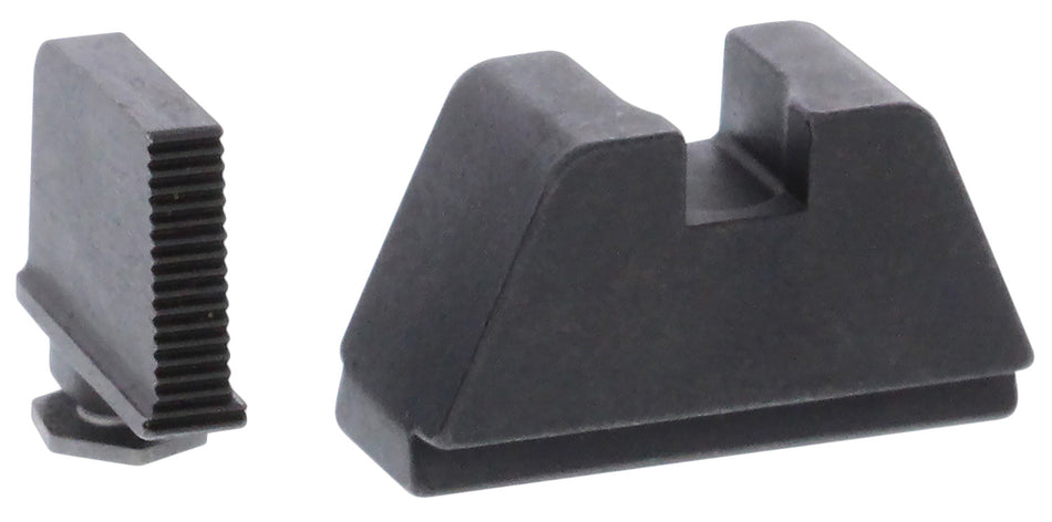 AmeriGlo GL470 Glock 2XL Tall Serrated Iron Sight Set - Black Serrated Front / Flat Black Rear