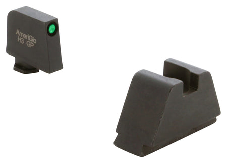 AmeriGlo GL811 Glock 3XL Tall Tritium Sight Set - Black Outline Front / Flat Black Rear