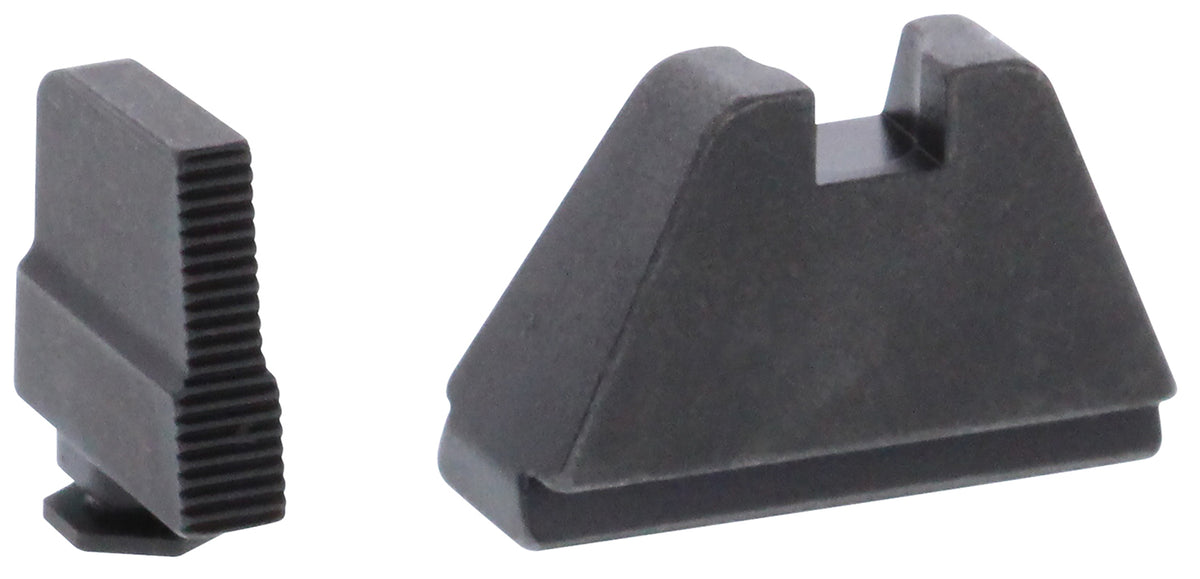 AmeriGlo GL507 Glock 5XL Tall Serrated Iron Sight Set - Black Serrated Front / Flat Black Rear