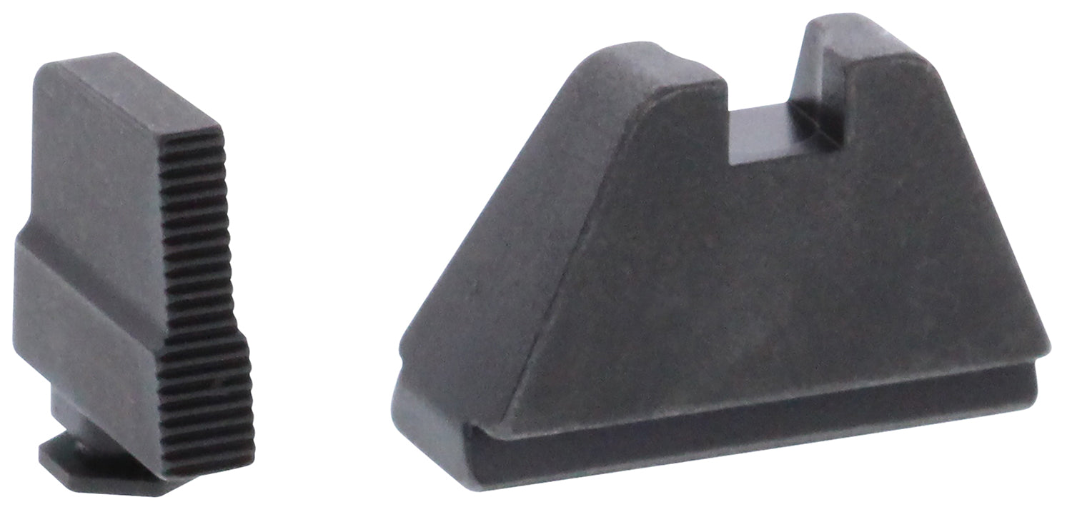 AmeriGlo GL507 Glock 5XL Tall Serrated Iron Sight Set - Black Serrated Front / Flat Black Rear
