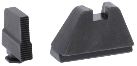 AmeriGlo GL507 Glock 5XL Tall Serrated Iron Sight Set - Black Serrated Front / Flat Black Rear