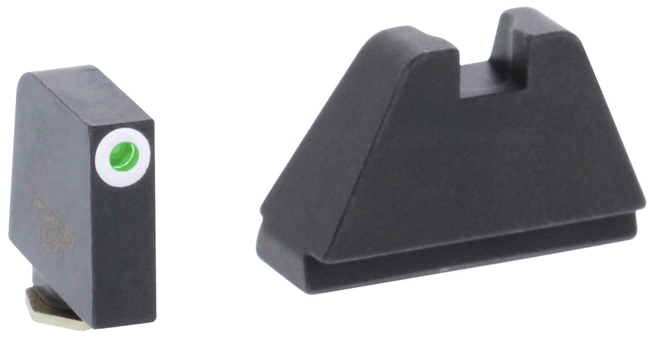 AmeriGlo GL482 Glock 5XL Tall Tritium Sight Set - White Outline Front / Flat Black Rear