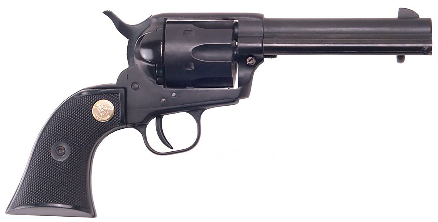 Cimarron Plinkerton .22 LR 6-Shot Revolver, 4.75" Matte Black Barrel, Checkered Plastic Grip