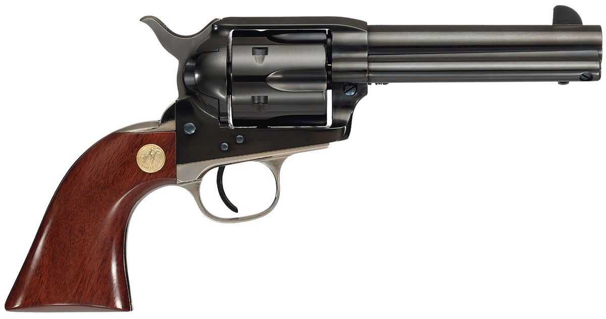 Cimarron MP410B1401 Pistoleer .45 Colt 6-Shot 4.75" Blued Stainless Revolver with Walnut Grip