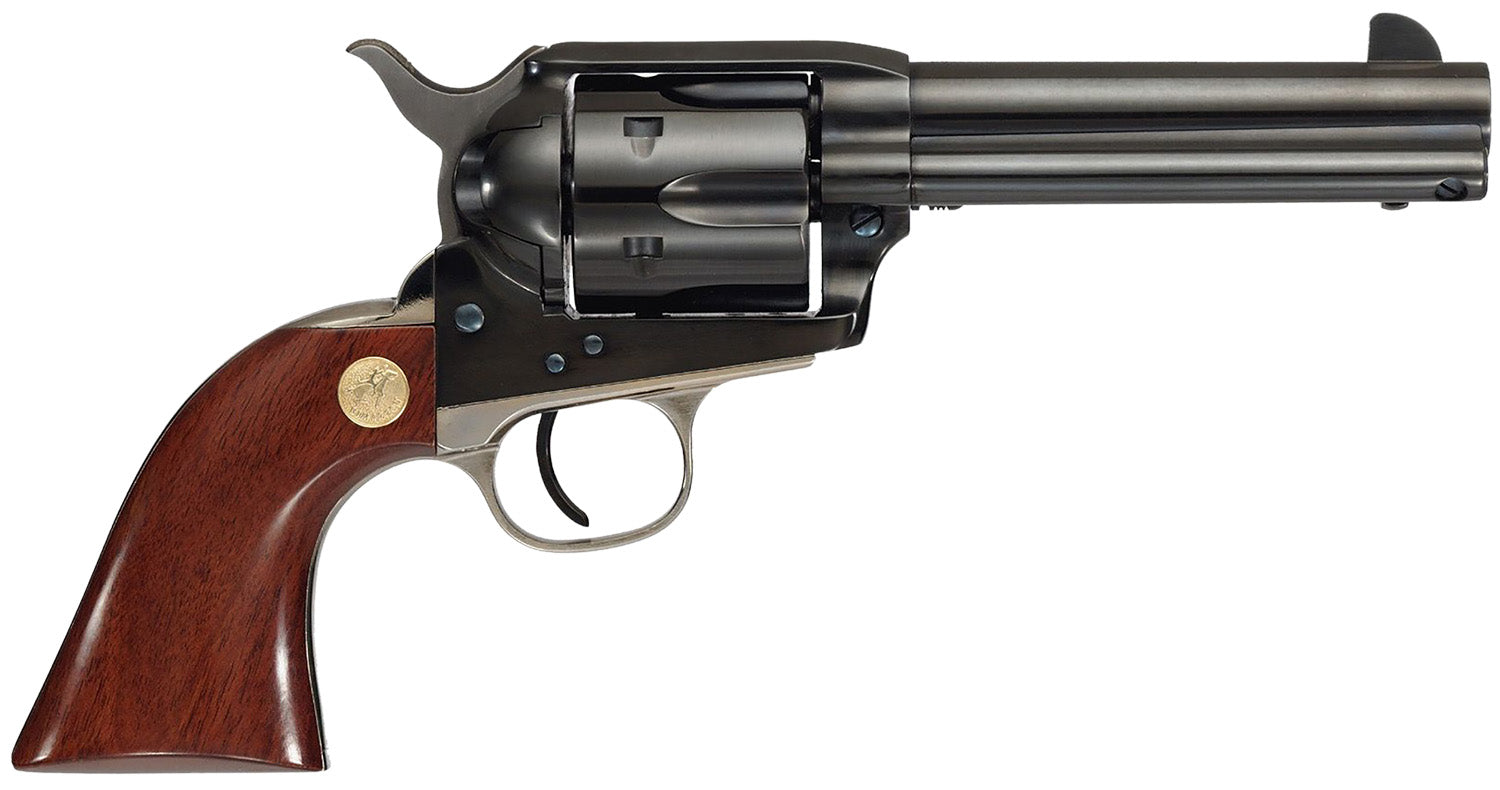 Cimarron MP410B1401 Pistoleer .45 Colt 6-Shot 4.75" Blued Stainless Revolver with Walnut Grip