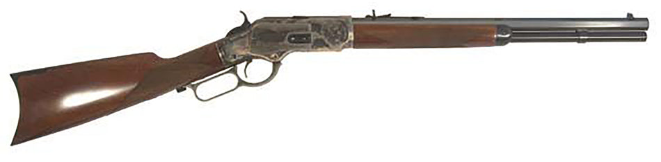 Cimarron CA2010G35 1873 Saddle Rifle .38 Special/.357 Mag 10+1, 18" Blued Octagon Barrel with Color Case Hardened Receiver and Checkered Walnut Stock