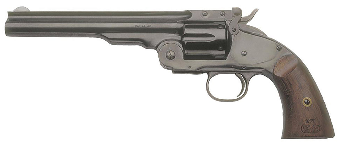 Cimarron No. 3 Schofield .45 Colt 6-Shot Revolver, 7" Matte Black Stainless Barrel, Cylinder & Frame, Walnut Grip