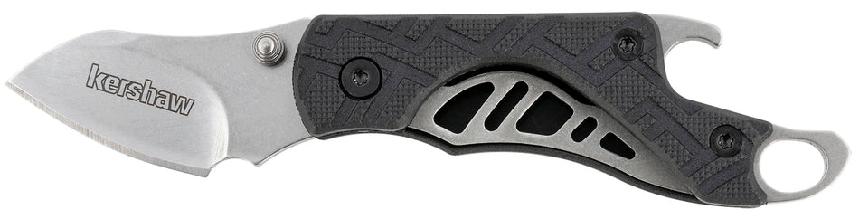 Kershaw Cinder 1025X 1.40" Folding Drop Point Plain Stonewashed 3Cr13 Blade Black Glass-Filled Nylon Handle & Key Ring