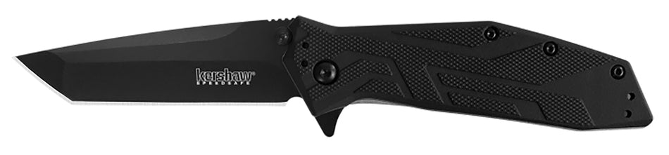 Kershaw Brawler 1990 3-Inch Folding Tanto Plain 8Cr13MoV Black Oxide Blade Black Glass-Filled Nylon Handle with Clip