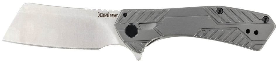 Kershaw Static 3445 2.90" Folding Cleaver Plain Satin 8Cr13MoV Blade Gray PVD Coated Stainless Steel Handle