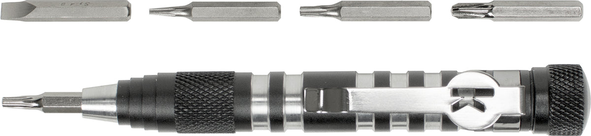 Kershaw TX Tool TXTOOL 4.80" Aluminum Handle Multi-Bit Screwdriver Set for Kershaw Knife Adjustments with Clip