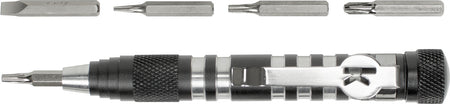 Kershaw TX Tool TXTOOL 4.80" Aluminum Handle Multi-Bit Screwdriver Set for Kershaw Knife Adjustments with Clip