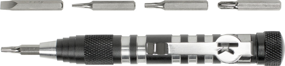 Kershaw TX Tool TXTOOL 4.80" Aluminum Handle Multi-Bit Screwdriver Set for Kershaw Knife Adjustments with Clip