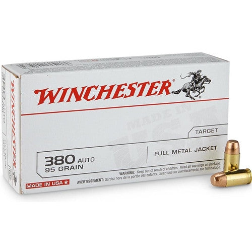 Winchester .380 ACP/Auto Q4206 USA Full Metal Jacket FMJ 95 Grain