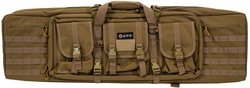GPS Bags DRC42FDE 42" FDE Double Rifle Case 600D Polyester with Padded Pistol Sleeves & Lockable Zippers
