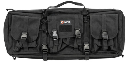 GPS Bags DRC28 28" Black Double Rifle Case 600D Polyester with Padded Pistol Sleeves & Lockable Zippers