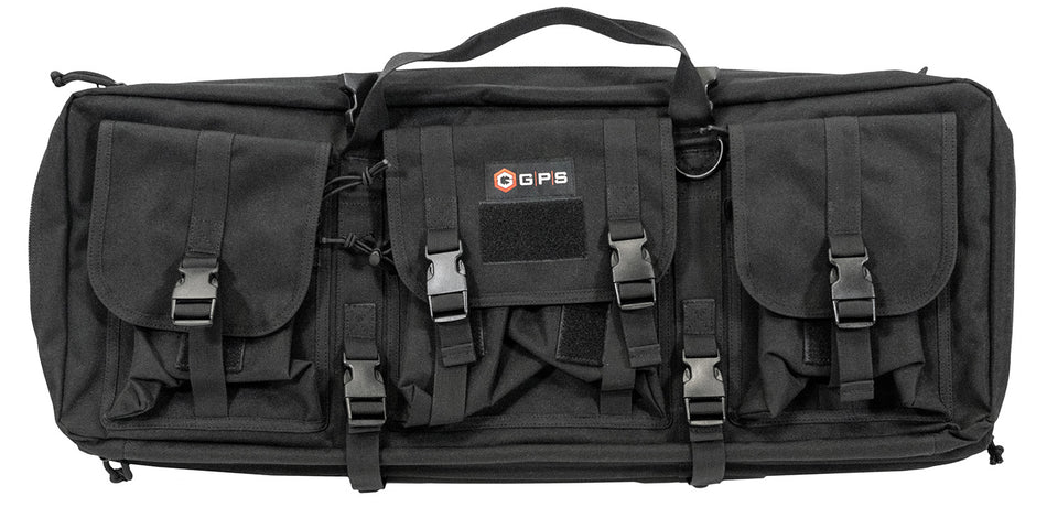 GPS Bags DRC28 28" Black Double Rifle Case 600D Polyester with Padded Pistol Sleeves & Lockable Zippers