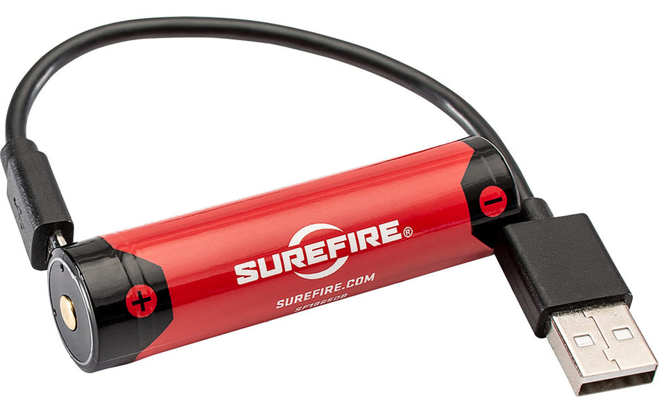 SureFire SF18650B 18650 Rechargeable Li-Ion Battery 3.6 Volts 3500mAh Micro-USB Charge