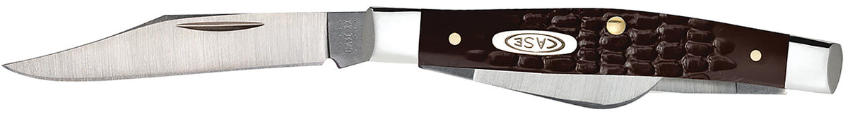 Case 00106 Working Knives Medium Stockman Three-Blade Folding Pocket Knife Tru-Sharp SS, Brown Jigged Synthetic Handle
