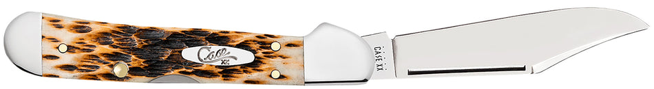 Case 00133 Amber Bone Mini CopperLock Folding Pocket Knife 2.72" Clip Point Tru-Sharp SS Blade, Jigged Bone Handle
