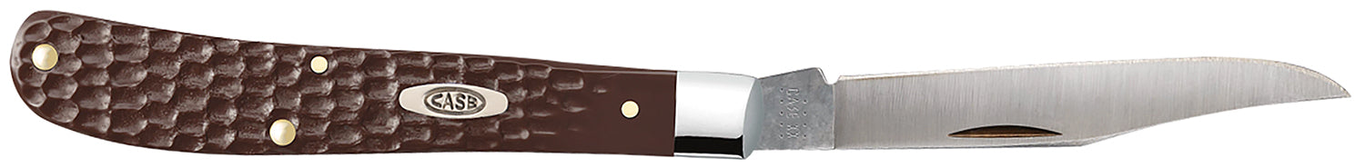 Case 00135 Trapper Slimline 3.25" Single-Blade Folding Knife Tru-Sharp SS Clip Blade, Brown Jigged Synthetic Handle