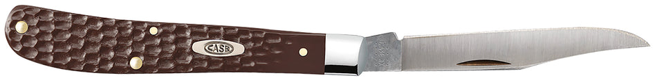 Case 00135 Trapper Slimline 3.25" Single-Blade Folding Knife Tru-Sharp SS Clip Blade, Brown Jigged Synthetic Handle