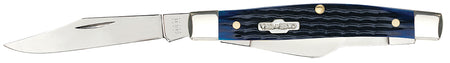 Case 02806 Blue Bone Medium Stockman Three-Blade Folding Knife 2.42"/1.58"/1.57" Tru-Sharp SS Blades, Jigged Blue Bone Handle