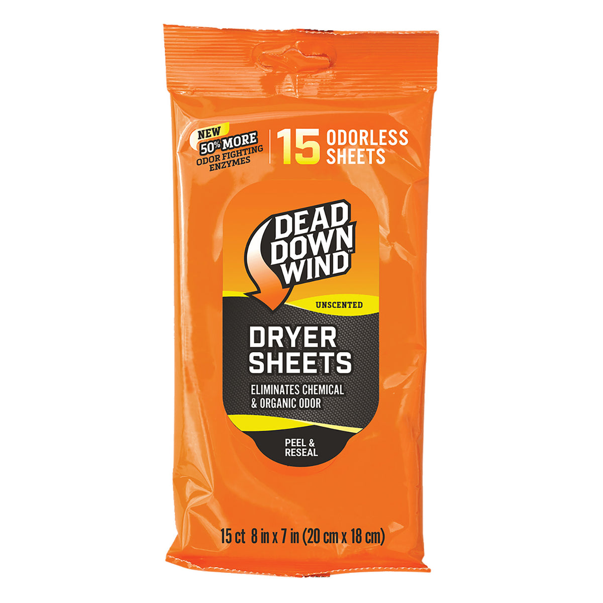 Dead Down Wind Biodegradable Odorless Scent Elimination Dryer Sheets 15 Per Pkg 1113