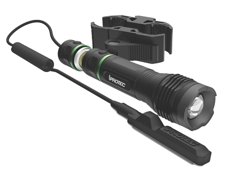 iProtec LG250 250 Lumen Green LED Firearm Light with Red Laser and Universal Long Gun Mount Black