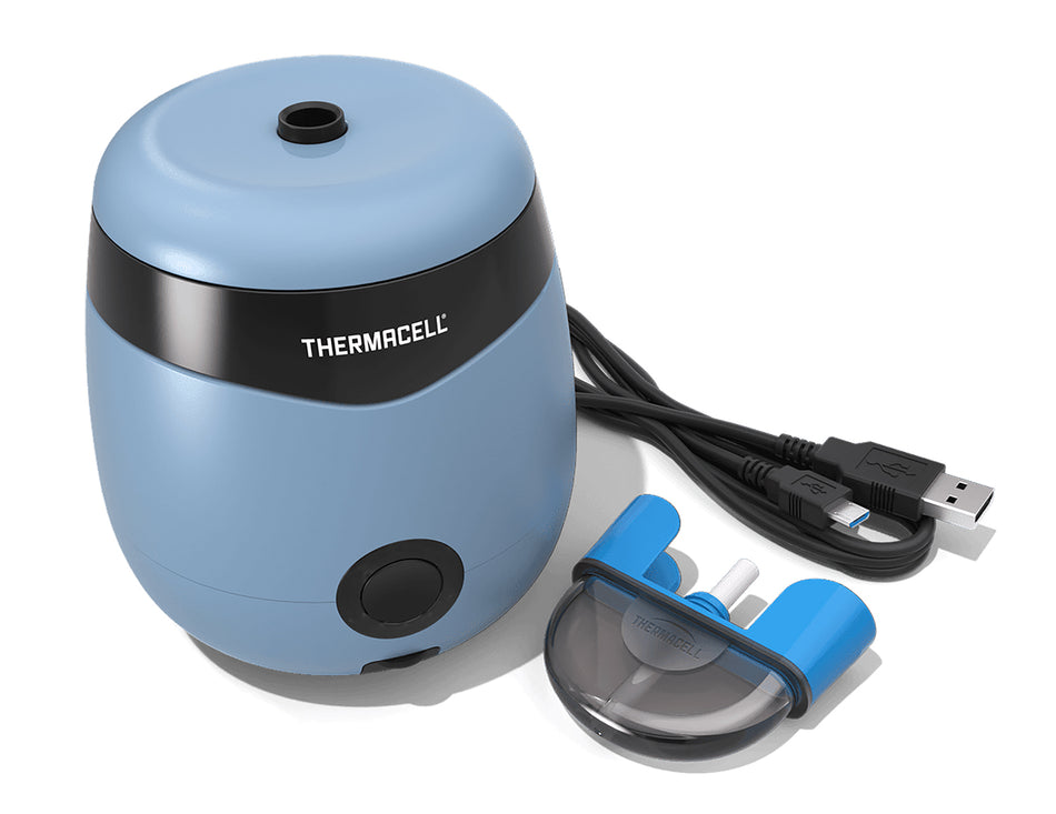 Thermacell E-Series Rechargeable Repeller Light Blue 20 ft Mosquito Protection Zone 12 Hour
