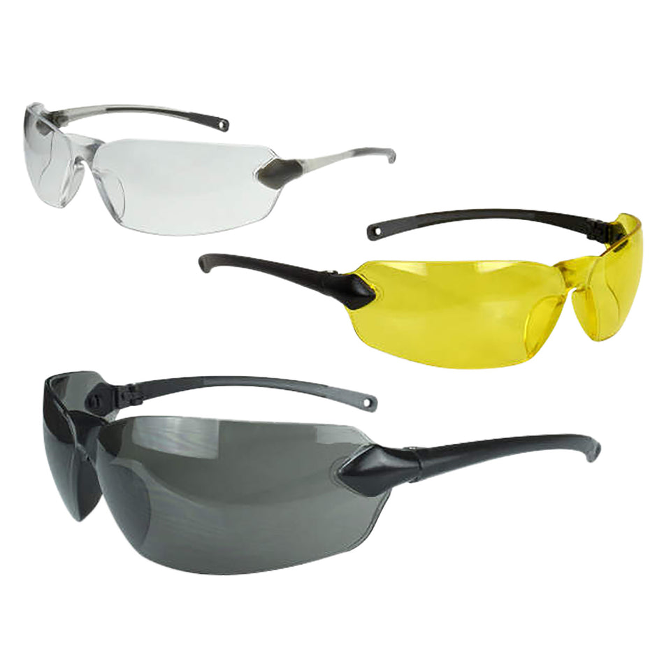 Radians OV3114CS Overlook Adult 3-Pack Safety Glasses Multi-Lens Black and Silver Frames