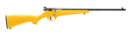 Savage Arms 13805 Rascal Youth 22 LR 1rd 16.13" Matte Black Sporter Barrel, Matte Black Carbon Steel Receiver, Yellow Fixed Synthetic Stock, Right Hand