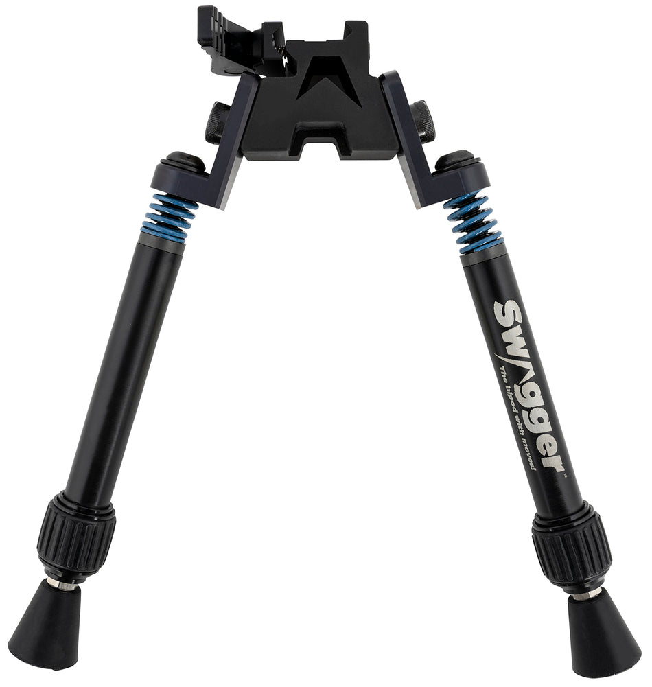 Swagger SWAGBPSFR10 SFR10 QD Bipod, Flex to Rigid, Picatinny Rail Mount, 6-10.50" Height, Black