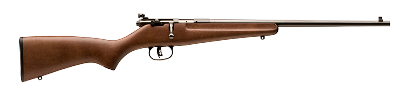 Savage Arms 13815 Rascal Youth .22 LR 16.13" Bolt-Action Rifle, Satin Brown Wood Stock, Right Hand