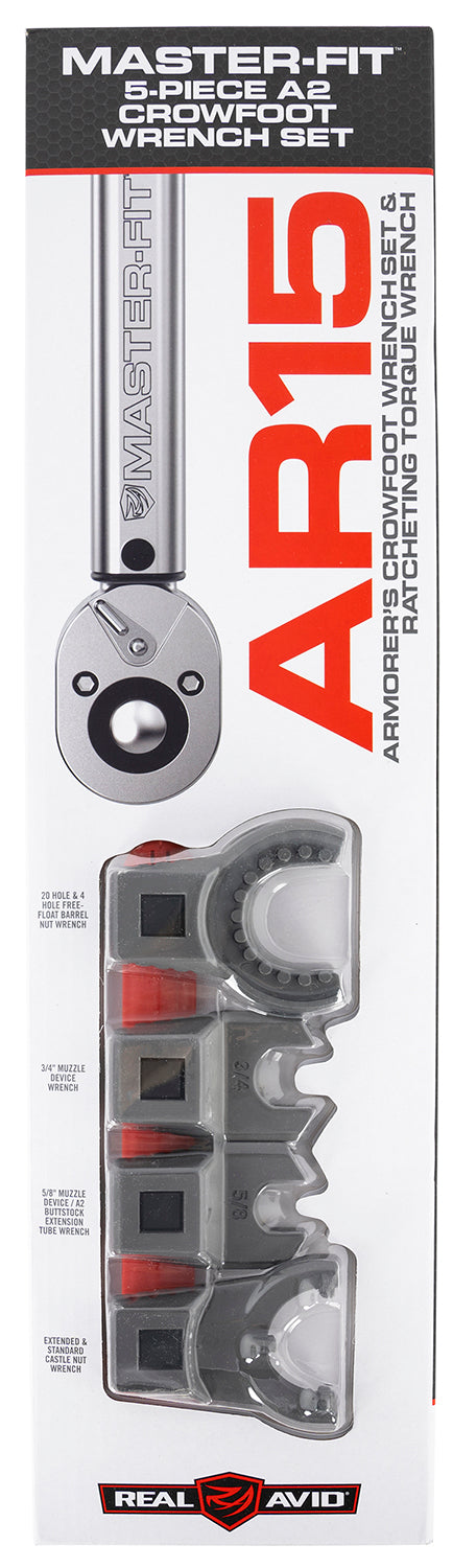 Real Avid Master-Fit AVMF5WS 5-Piece AR-Platform Crowfoot Wrench Set Gray/Red