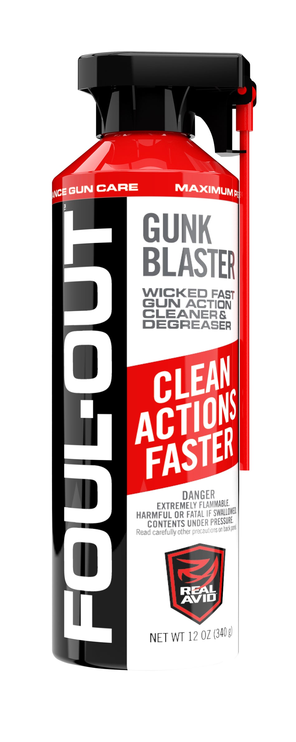 Real Avid AVDCB12A Foul-Out Gun Action Cleaner/Degreaser No Residue 12 oz Aerosol
