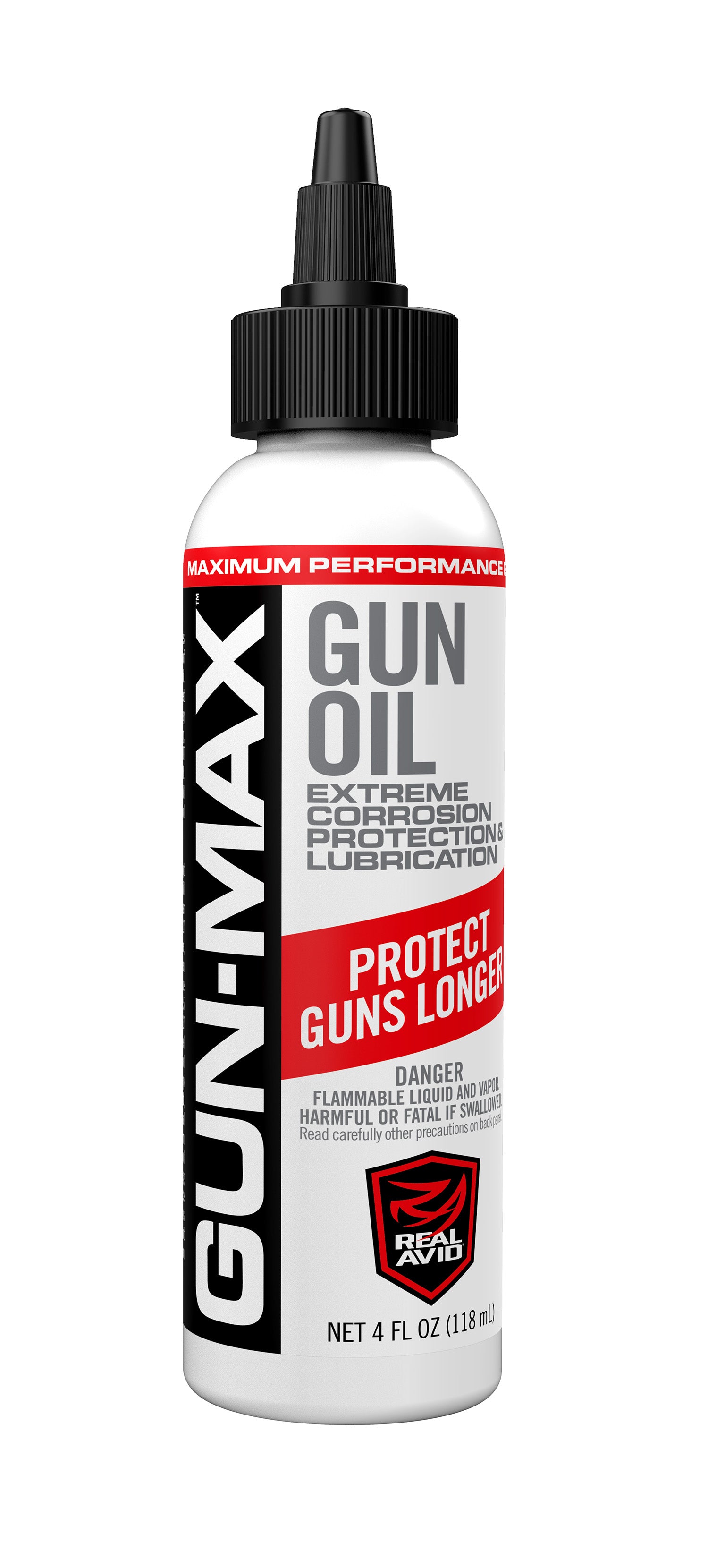 Real Avid AVBMGO4L Gun-Max Oil 4 oz - Extreme Corrosion Protection and Lubrication