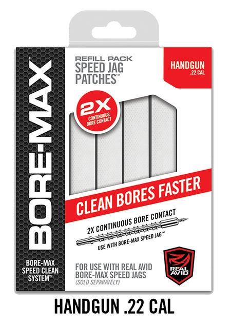 Real Avid AVBMPATCH4S 22 Cal Handgun Cleaning Patch Refill 4"S Synthetic 250 Count