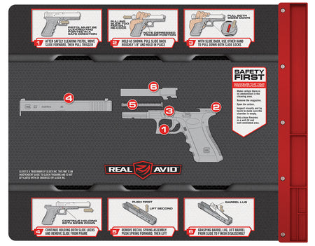 Real Avid AVGLOCKSM Glock Smart Mat Cleaning Mat with Parts Tray 19" x 16" Non-Slip