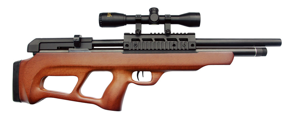 Beeman 1358 Under-Lever PCP .22 Cal Air Rifle 10+1 Round Hardwood Stock 4x32 Scope