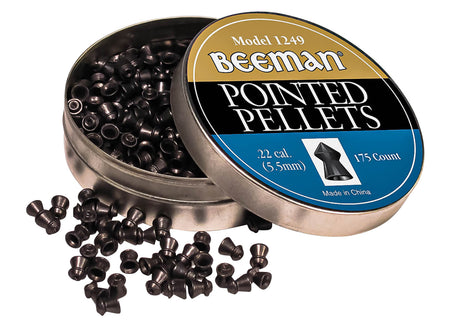 Beeman .22 Cal Pointed Lead Pellets Precision Airgun Ammo 175-Count Tin