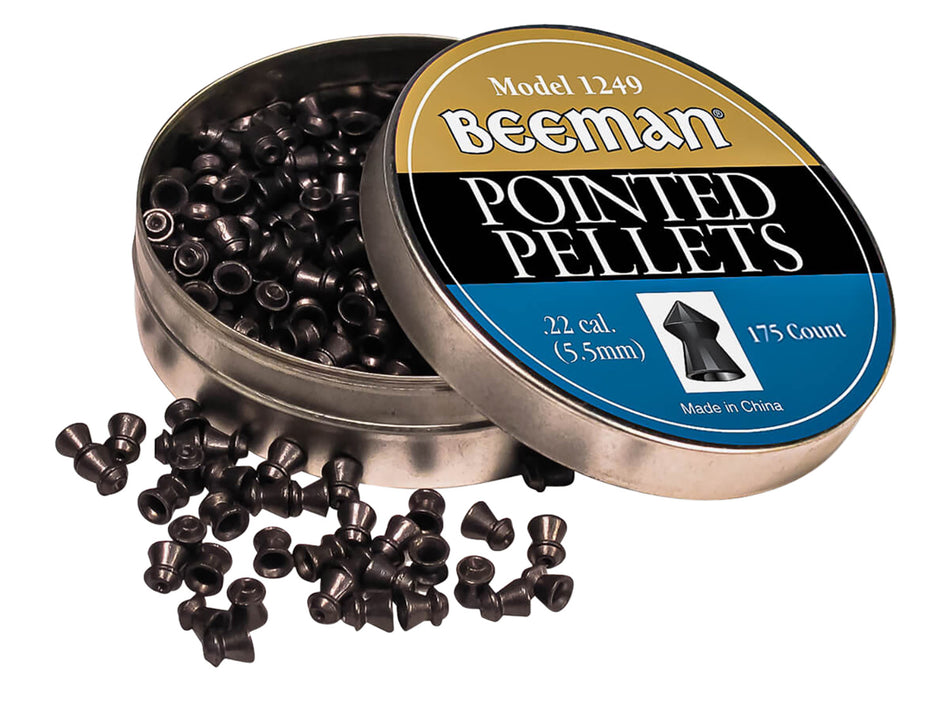 Beeman .22 Cal Pointed Lead Pellets Precision Airgun Ammo 175-Count Tin