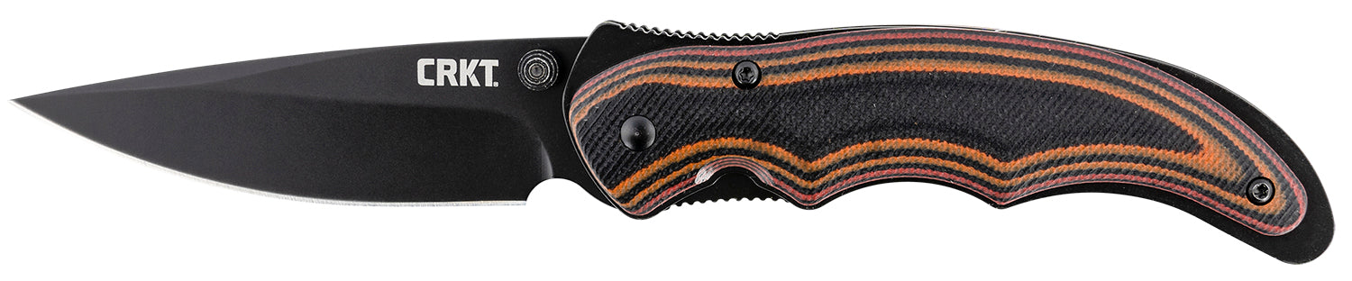 CRKT Endorser 1105K Folding Pocket Knife 3.18" Drop Point Black Oxide Stainless Blade Multi-Color G10 Handle
